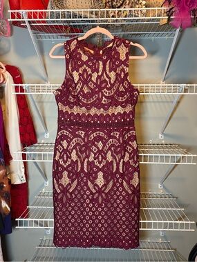 Lulus Burgundy Lace Sleeveless Dress - NWOT